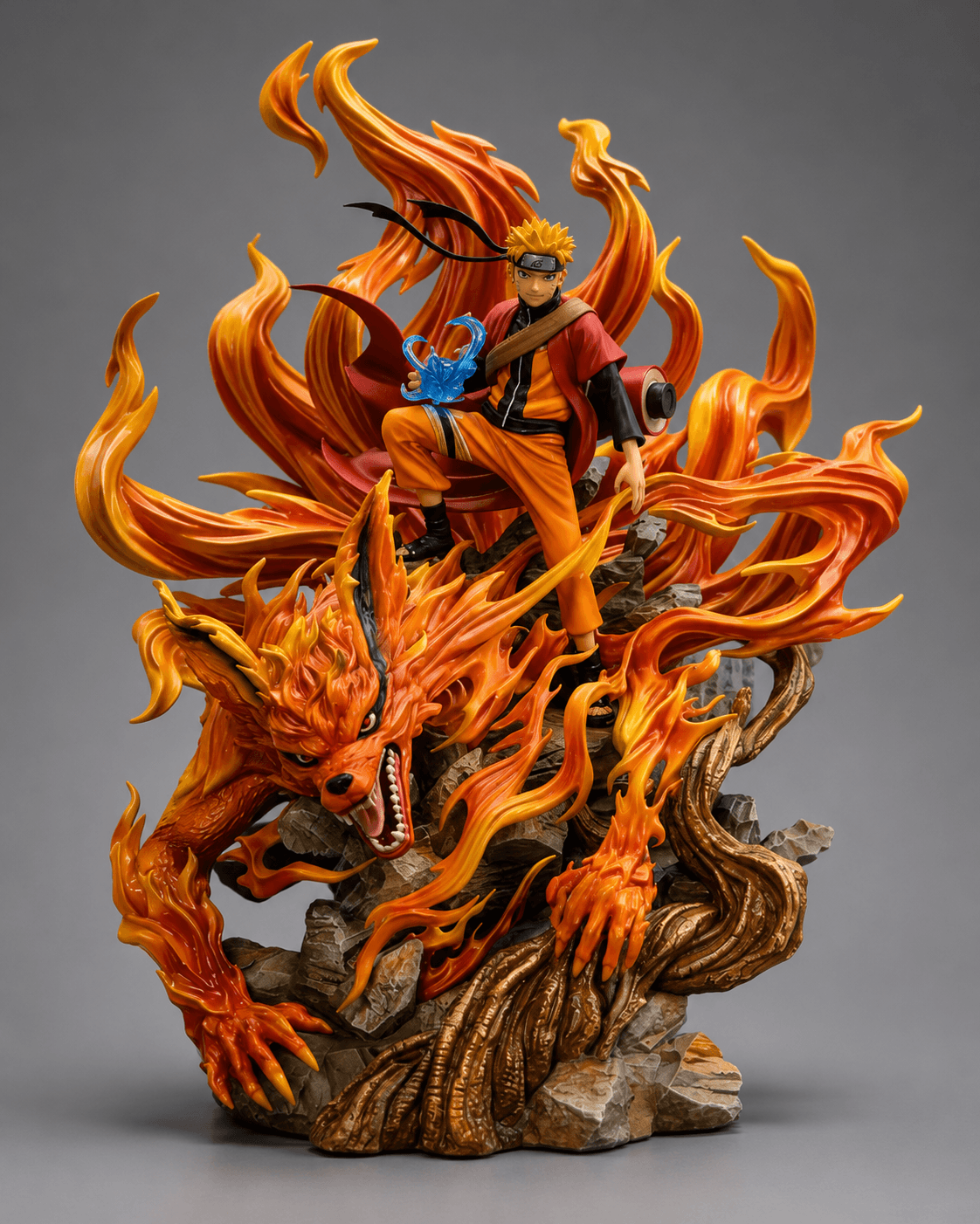 Naruto Anime Figure Naruto GK Sennin Mode Naruto Kurama 42cm ( 16.5") Collector Statue