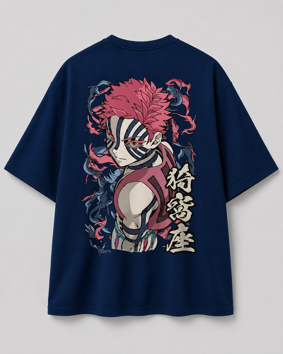 HIKO. Demon Slayer Akaza T-SHIRT NAVY BLUE