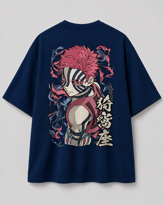 HIKO. Demon Slayer Akaza T-SHIRT NAVY BLUE
