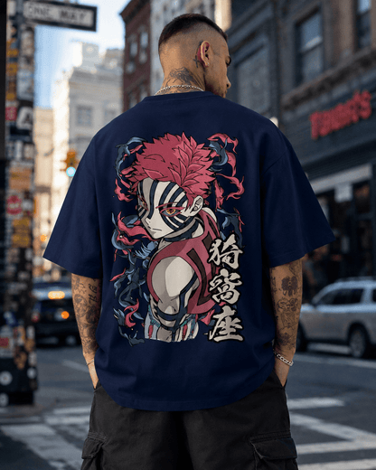 HIKO. Demon Slayer Akaza T-SHIRT NAVY BLUE