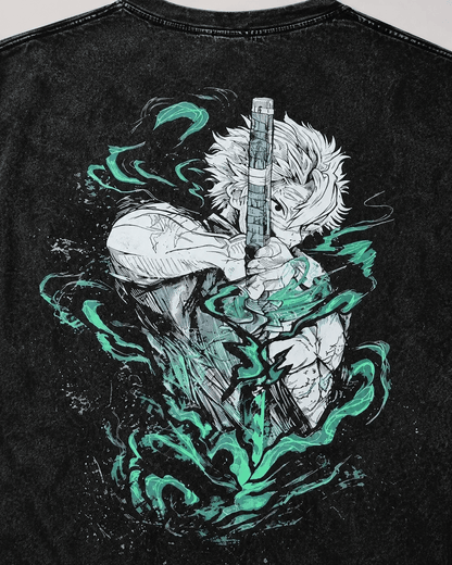 HIKO. Shinazugawa Sanemi Demon Slayer T-SHIRT- BLACK