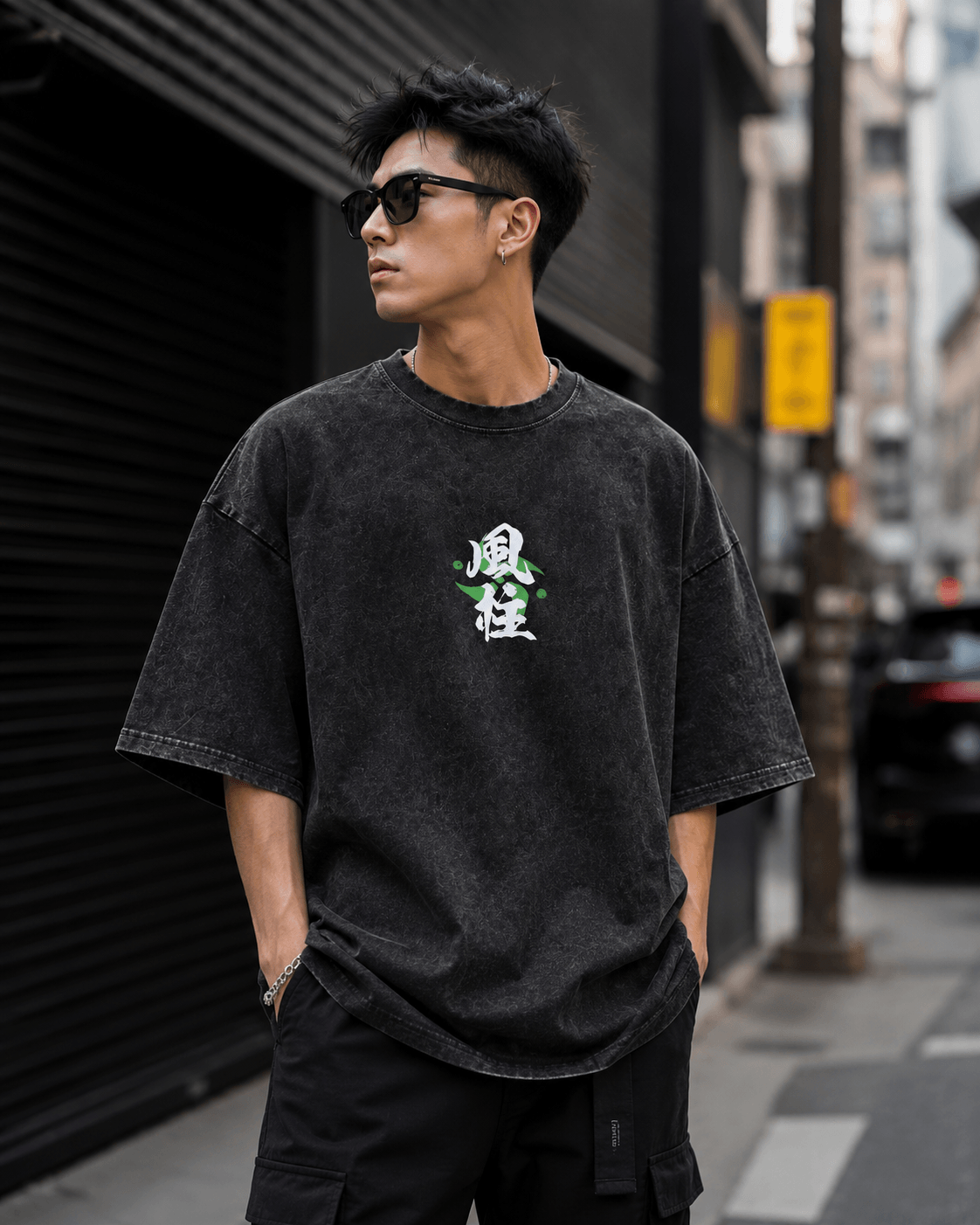 HIKO. Shinazugawa Sanemi Demon Slayer T-SHIRT- BLACK