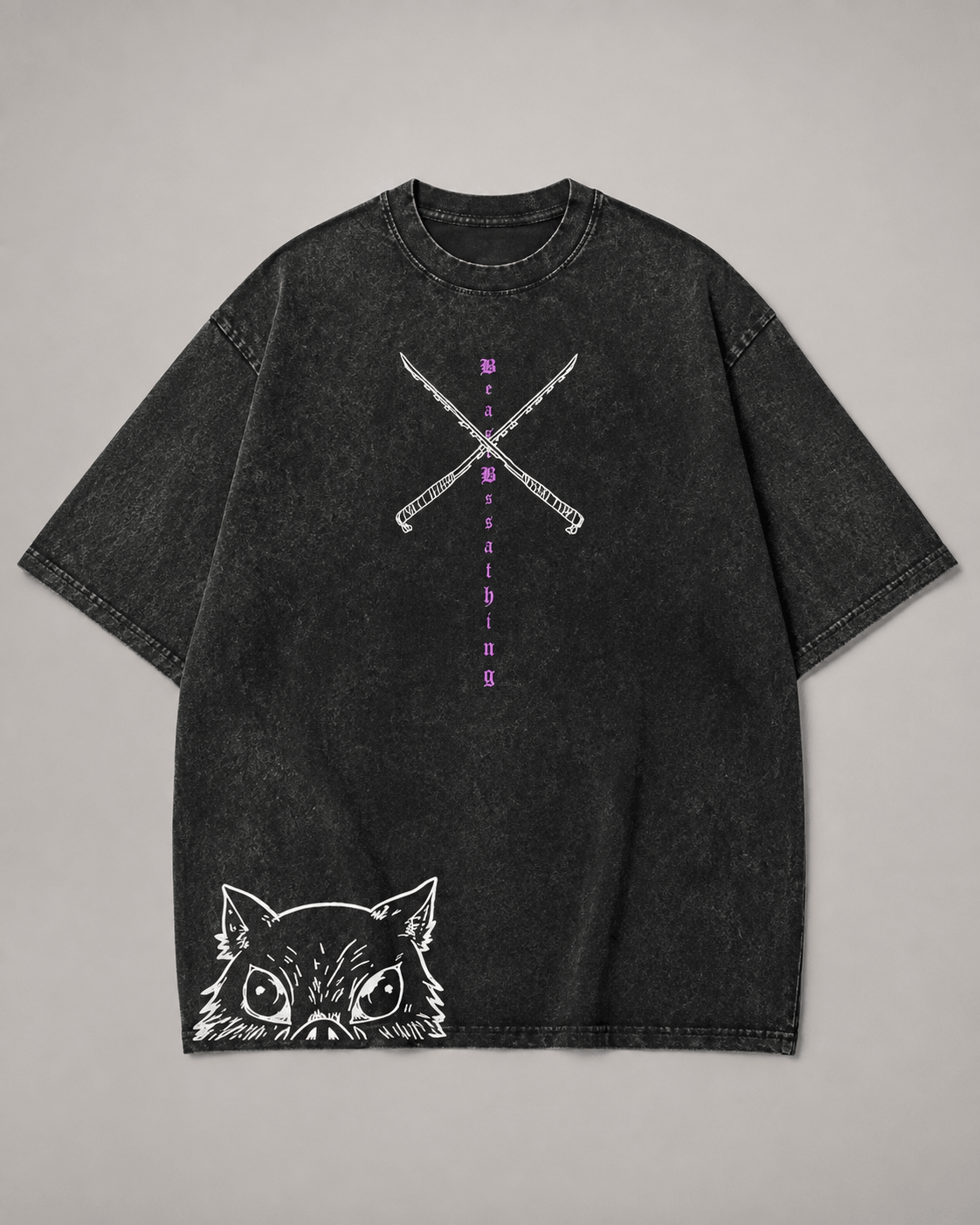Hiko. Inosuke Demon Slayer T- SHIRT - BLACK