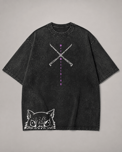 Hiko. Inosuke Demon Slayer T- SHIRT - BLACK