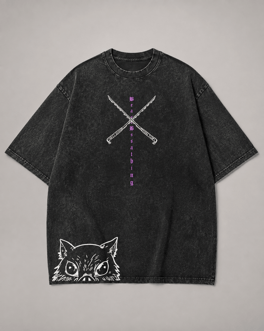 Hiko. Inosuke Demon Slayer T- SHIRT - BLACK
