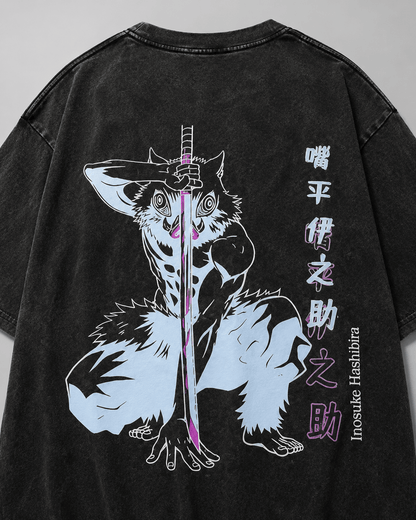 Hiko. Inosuke Demon Slayer T- SHIRT - BLACK