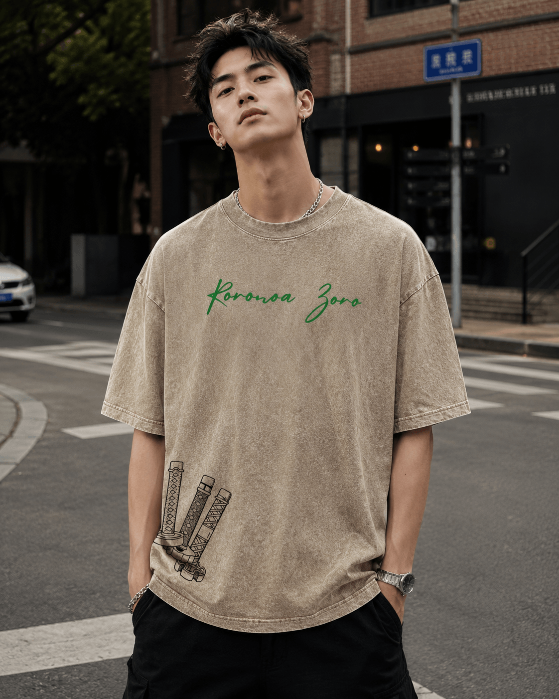 HIKO. ONE PIECE Sauron T-SHIRT- DARK KHAKI
