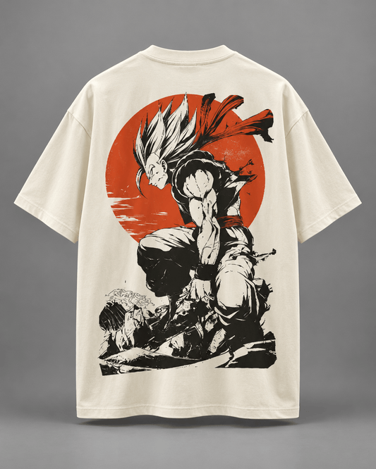 Hiko. Saiyan Son Goku Dragon Ball T-SHIRT-BEIGE