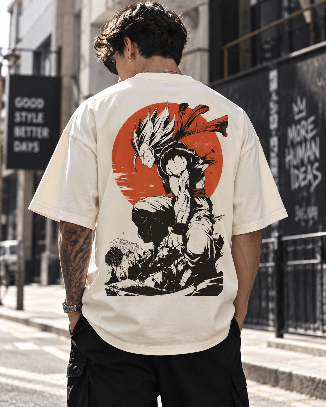 Hiko. Saiyan Son Goku Dragon Ball T-SHIRT-BEIGE
