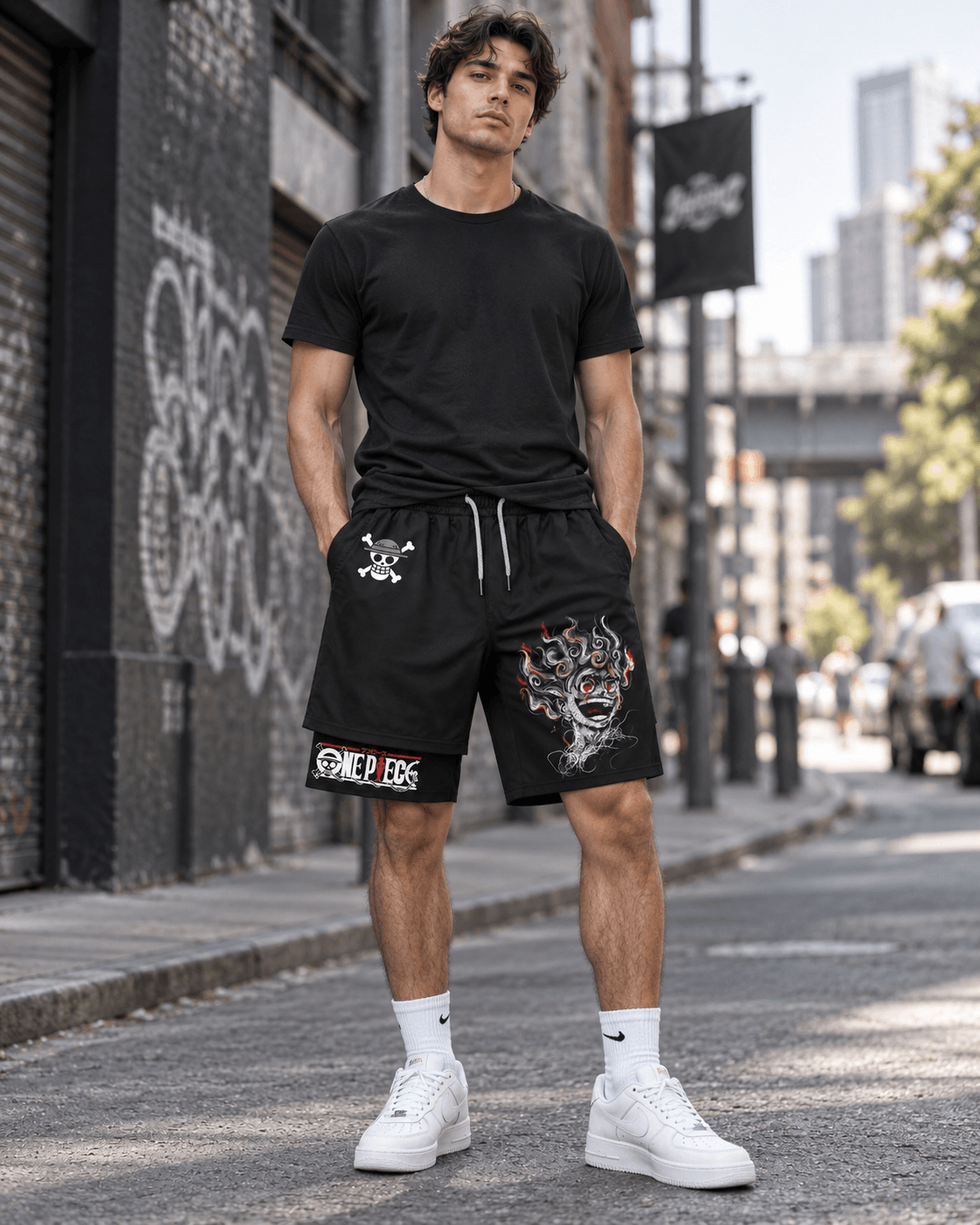 HIKO. ONE PIECE DOUBLE LAYERED SHORT-BLACK