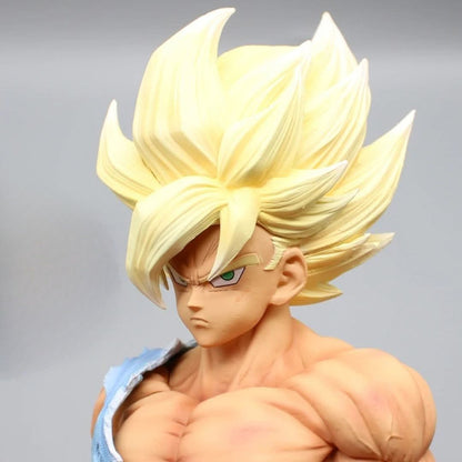 Detailed close-up of Goku Super Saiyan hair – high-quality sculpt with sharp, vibrant finish.