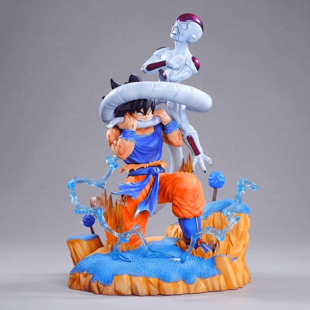 Dragon Ball anime statue Goku vs Frieza 25cm – dynamic battle scene with detailed Namek terrain.