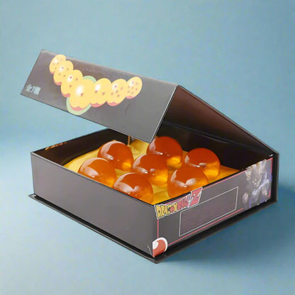 Full Dragon Ball crystal set in collector's display box – perfect gift for Dragon Ball Z fans.