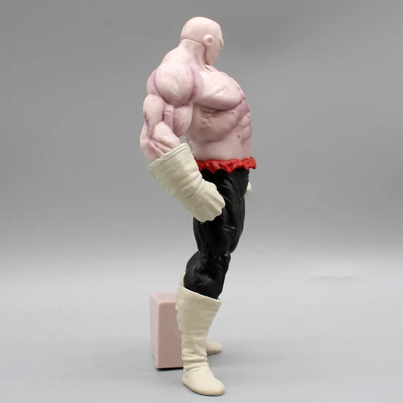 Three-quarter angled view of a Jiren Dragon Ball action figure highlighting detailed muscles and sculpt.