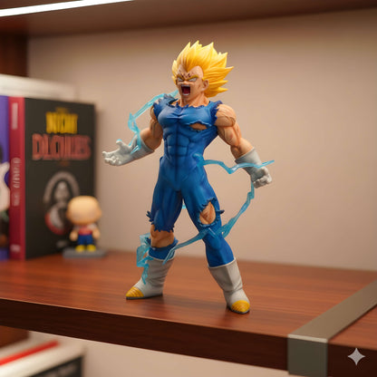 Majin Vegeta PVC figure displayed on shelf – perfect gift for Dragon Ball Z collectors.