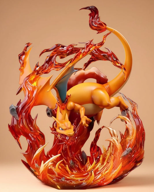 Figurine Pokémon Anime Dracaufeu Frappe Enfernale 22 cm (9") Statue PVC