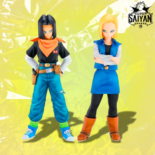 Dragon Ball Anime Figure Android 17 & 18 Twin Force 25cm (10") PVC Statue