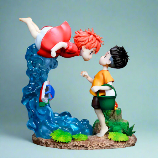 Studio Ghibli Anime Figure Moonlit Waves Ponyo & Sousuke 15cm (6") PVC Statue
