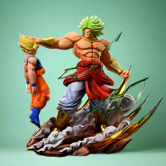 Figura de anime de Dragon Ball, Saiyan Tyrant Broly vs. Goku, estatua de PVC de 20 cm (8")