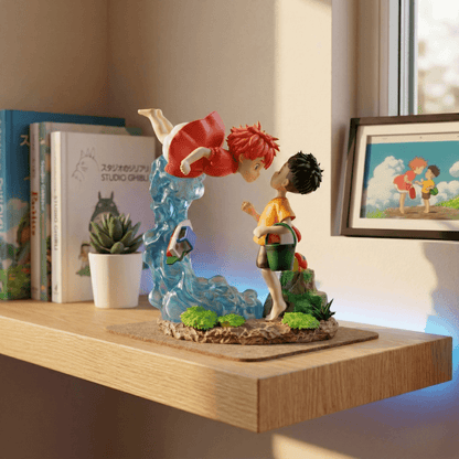 Studio Ghibli Anime Figure Moonlit Waves Ponyo & Sousuke 15cm (6") PVC Statue