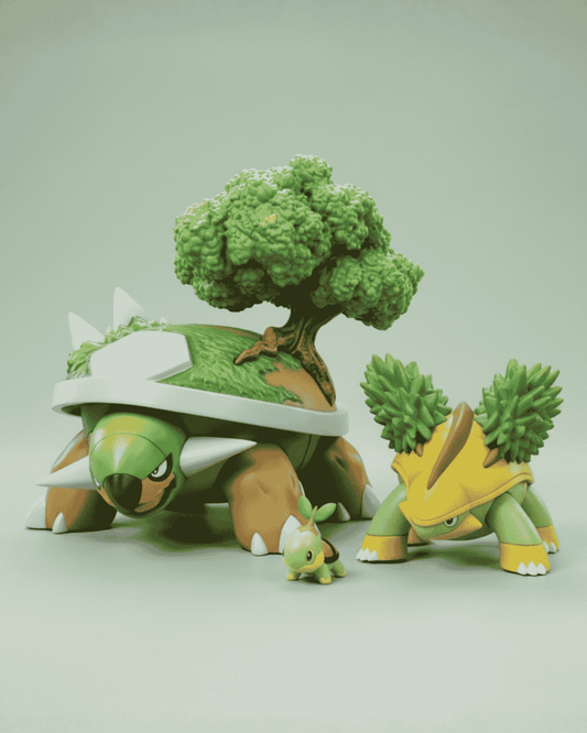 Pokémon Anime Figure Evolution of a Walking Forest Turtwig, Grotle & Torterra 11cm (4.3") Collectore Statue